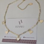 Heart charm necklace, gold plated