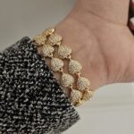 ZIRCON HEARTS BRACELET, GOLD PLATED