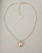 ..Military style chain and golden heart, gold plated. - Imagen 2