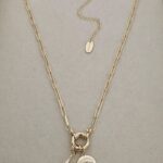 Sailor brooch necklace and evil eye, gold plated.