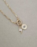 Sailor brooch necklace and evil eye, gold plated. - Imagen 2
