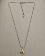 Silver chain with golden heart