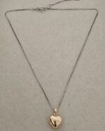 Silver chain and golden heart.