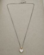 Silver chain and golden heart, silver and gold plated