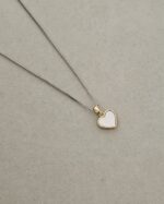 Silver chain and golden heart, silver and gold plated - Imagen 2