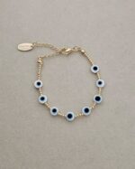 EVIL EYE BRACELET, GOLD PLATED