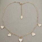 Heart charm necklace, gold plated
