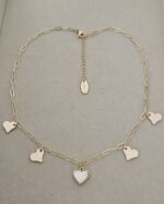 Heart charm necklace, gold plated