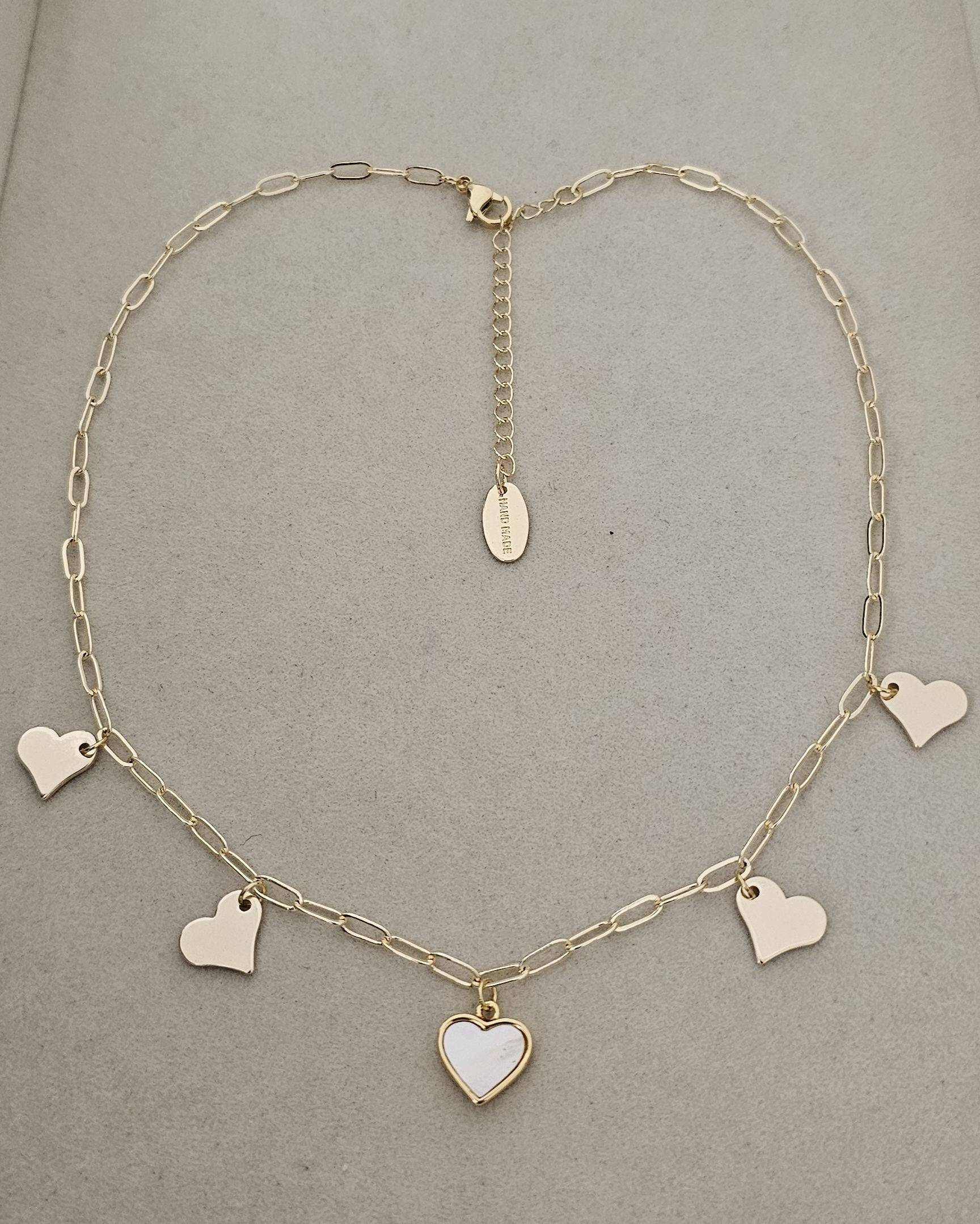 20260810_194825 Heart charm necklace, gold plated - Imagen 1