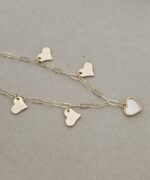 Heart charm necklace, gold plated - Imagen 3