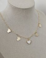 Heart charm necklace, gold plated - Imagen 2