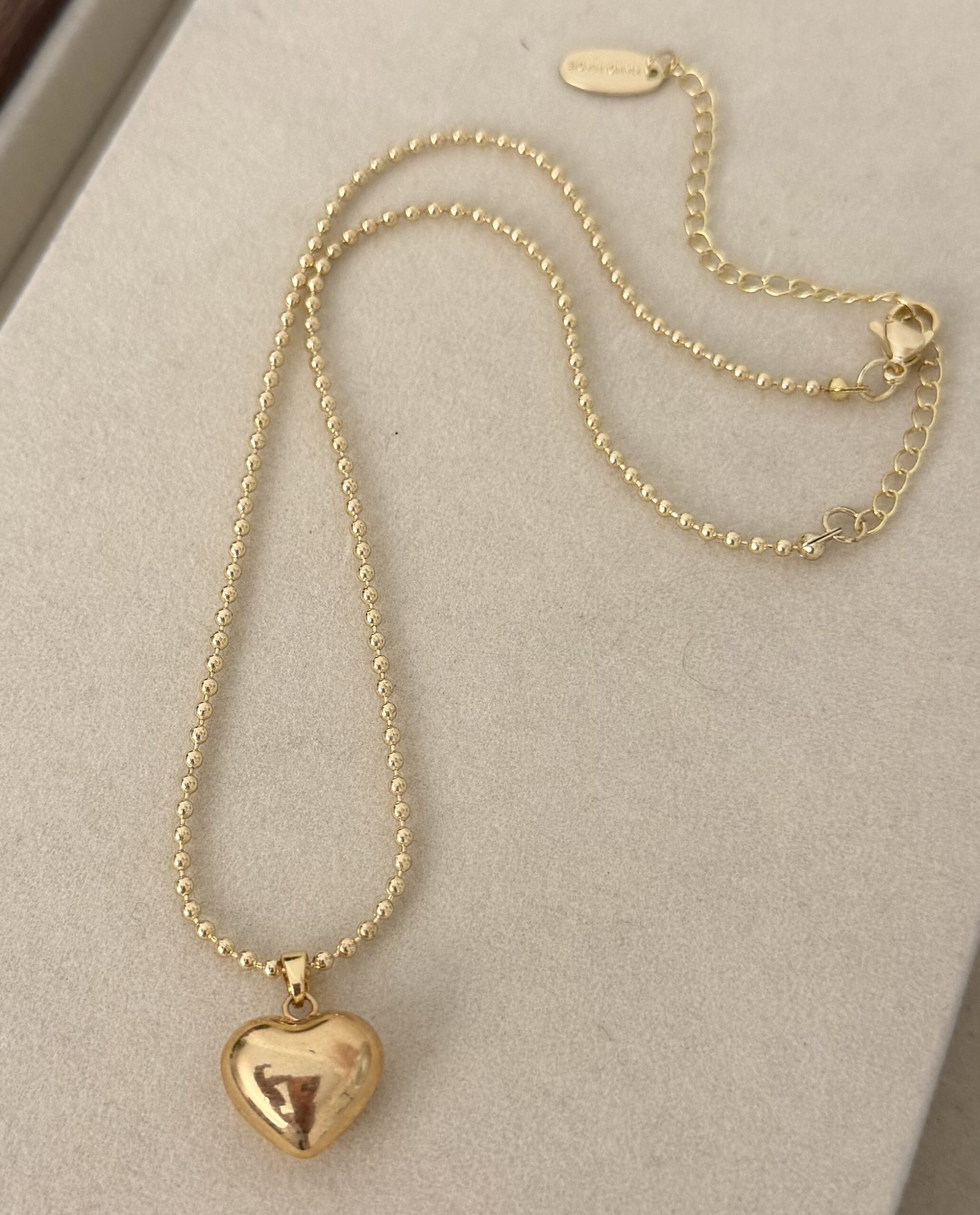 IMG_2187 ..Military style chain and golden heart, gold plated. - Imagen 1