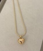 ..Military style chain and golden heart, gold plated. - Imagen 2
