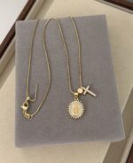 .Scapular chain and cross, gold plated. - Imagen 3