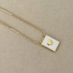 Gold- plated heart chain.