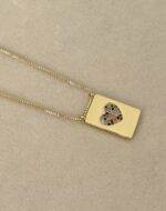 .Zircon heart, gold plated.
