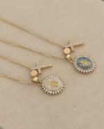 .Scapular chain and cross, gold plated.