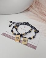 Blue Cord Bracelet, Zircon Heart