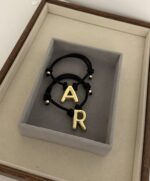 .Black Cord Bracelet - Initials - Imagen 2