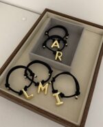 .Black Cord Bracelet - Initials - Imagen 3