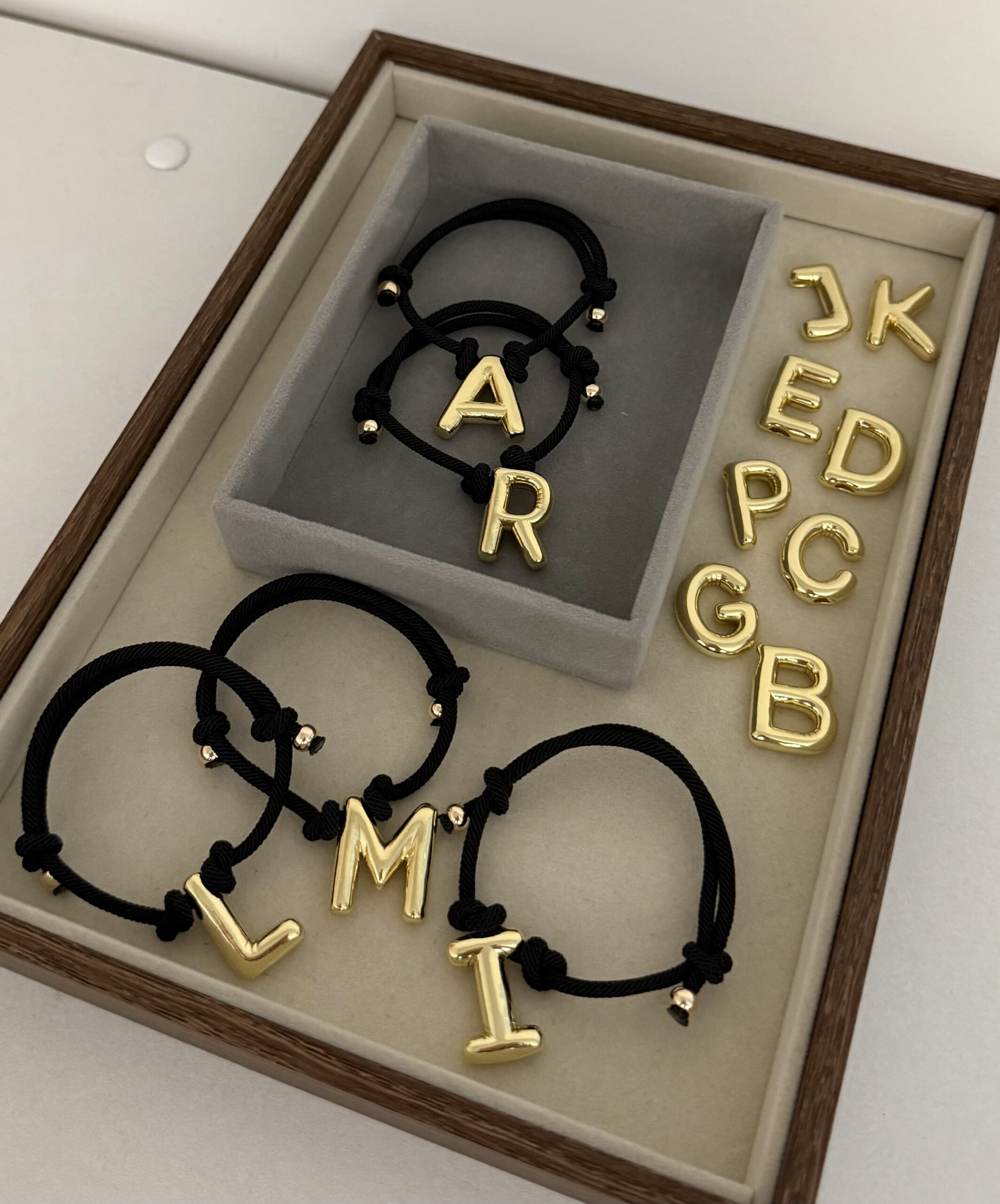 IMG_1406 .Black Cord Bracelet - Initials - Imagen 1