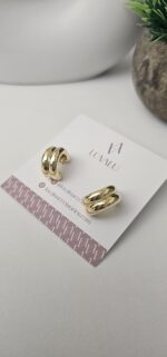 Twist Dome Hoop Earrings - Imagen 3