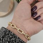 Zircon and Gold- Plated Bracelet