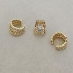 Zircon and Gold- Plated Ear Cuff (Single Piece)