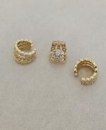 Zircon and Gold- Plated Ear Cuff (Single Piece)
