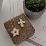 Star and Cross, Cubic Zirconia, Gold-Plated