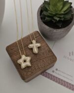 Star and Cross, Cubic Zirconia, Gold-Plated