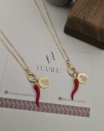 Red Chili and Hand of Fatima, Charm Necklace - Imagen 3