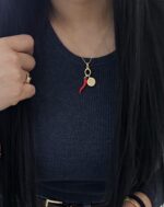Red Chili and Hand of Fatima, Charm Necklace