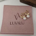 PEARL CHARM,  HUGGIE EARRINGS