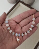 Natural Chalcedony Stone Necklace - Imagen 2