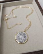 Our Father medallion, long necklace