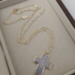 Our Father cross, long necklace