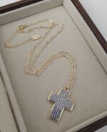 Our Father cross, long necklace