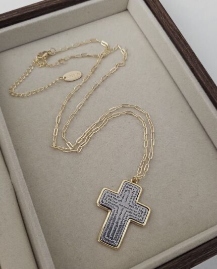 Our Father cross, long necklace