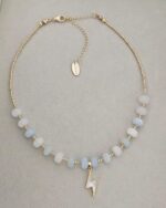 .Natural Chalcedony Stone Necklace