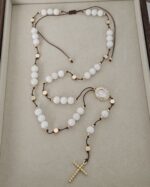 .Long White Rosary - Imagen 2