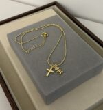 .Fish and Cross Necklace
