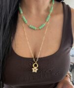 .Green Natural Stone Necklace - Imagen 2