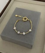 .Pearl Bracelet-Gold Plated