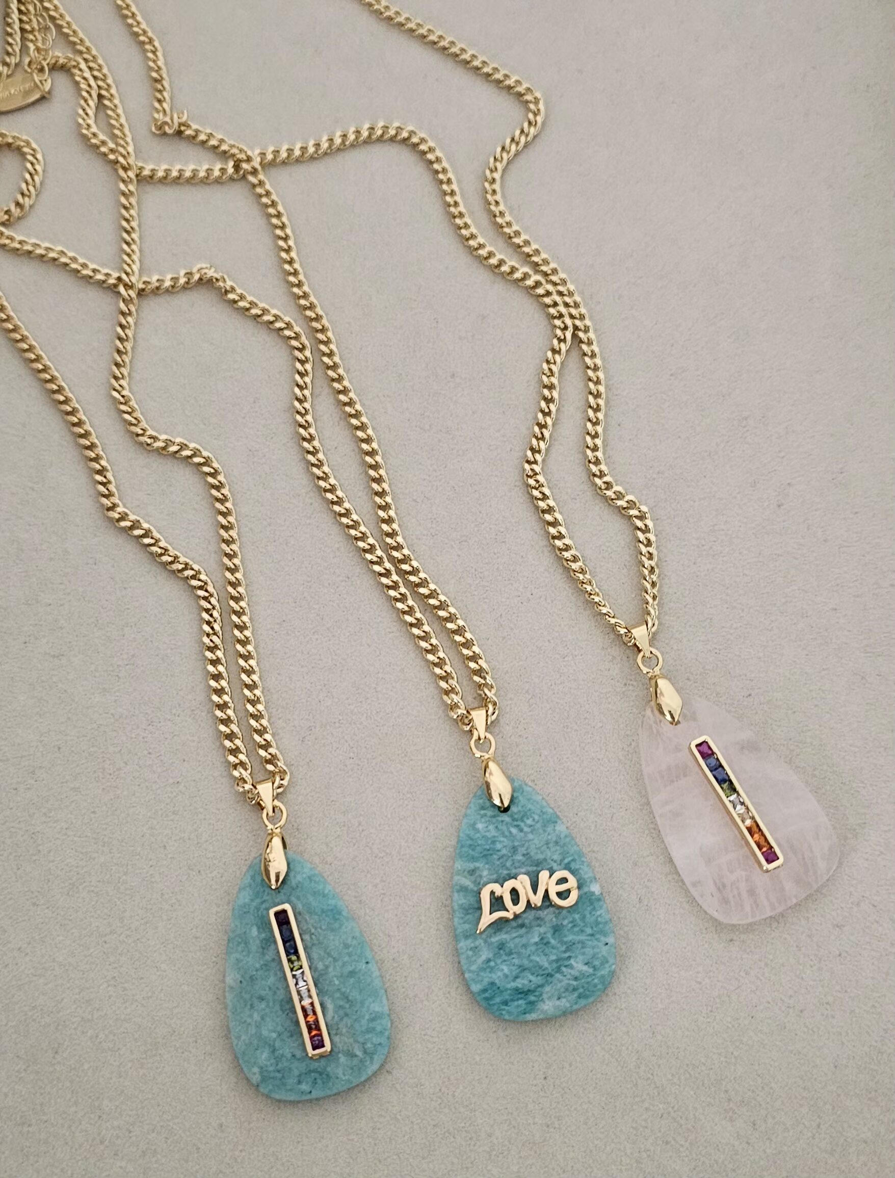 20260917_130853 ...Natural Quartz and Amazonite Necklace - Imagen 1