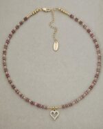 ...Natural Rhodonite Stone Necklace - Imagen 2