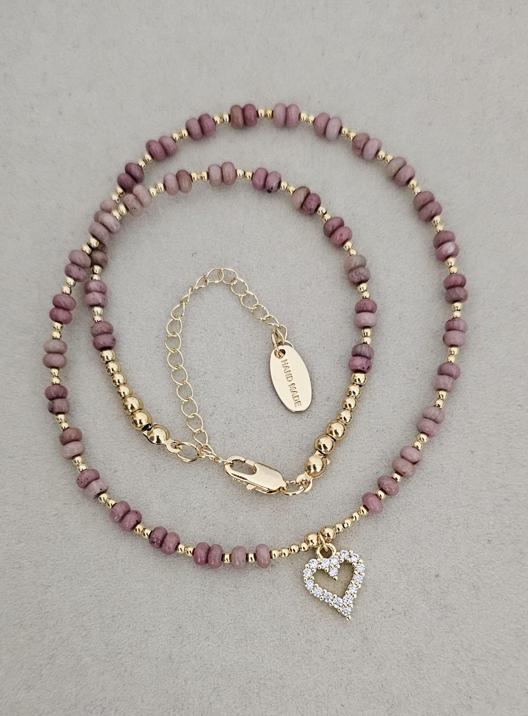 20260918_141832 ...Natural Rhodonite Stone Necklace - Imagen 1